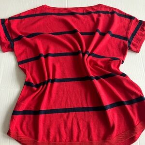 Talbots Red and Navy Striped Sweater